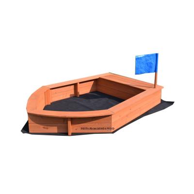 China SDSB009 Wooden Playground Boat Train Wooden Sandbox For Kid , 3 Kids Sandbox 1 for sale