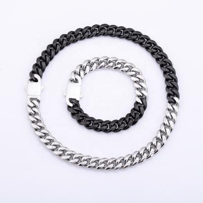 China Black Color Casual/Sporty/Office/Miami Cuban Link Silver Spiked Chain Jewelry Hot Selling Career/Hiphop/CLASSIC/Hip Hop Necklace for sale