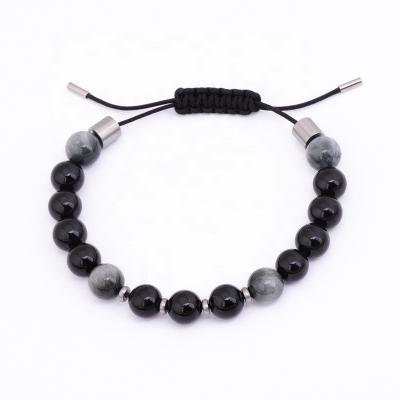 China FASHIONABLE Hits 2020 Custom Adjustable Braided Natural Stone Woven Bracelets Beaded Joyeria Pulsera For Couples for sale