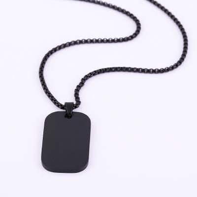 China FASHIONABLE Black Color Metal Chain Jewelry Stainless Steel Empty Pendant Necklace For Men for sale