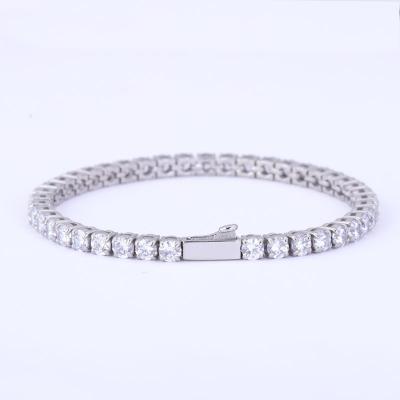 China Hip Hop Men Women Stainless Steel Zircon Tennis Choker Chain Necklace Iced Out Jewelry Diamond Tennis Bracelet Wholesale for sale