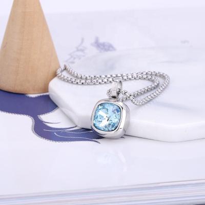 China Wholesale Personalized Casual/Sporty Stainless Steel Jewelry Zircon Crystal Energy Pendant Necklace For Women Gift for sale