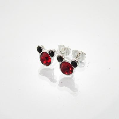 China Trendy Mickey Mouse Shape Stud Earring With Colorful Crystal for sale