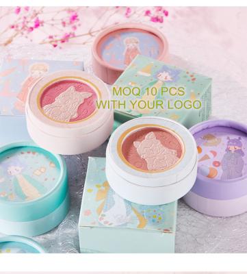 China OEM Cute Girl Waterproof Cream Private Label Blush Embossed Blusher By Waterproof Cosmetic Eyeshadow Highlighter Artist Highlighter Block Makeup for sale