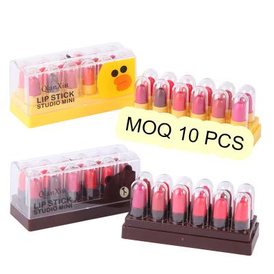 China China OEM 12 color vegan lipstick set makeup waterproof ASB vegan lip balm sample test cosmetics private label cheap cosmetic sample for sale