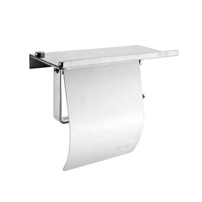 China Industrial Waterproof 304 Stainless Steel Toilet Paper Holder With Lid Paper Roll Holder Toilet Roll Paper Holder for sale