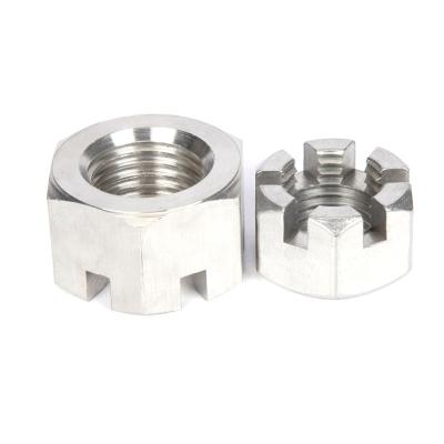 China 304 Stainless Steel Stainless Steel Hex Slotted Nuts GB6181/6178 Slotted Nuts M6M8M10M12M16M20M24 for sale