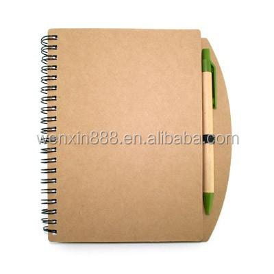 China Eco-friendly hardcover OEM student stationery craftpaper A5 cover notebook set with ballpoint pen for sale