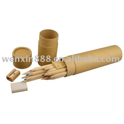 China Promotional Gift Paper Tube Packing Eco - Friendly Student Stationery Color Pencil For Back To School for sale