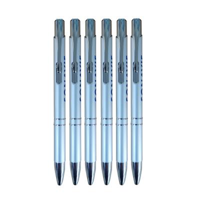 China Promotional Hot Sale Customized Logo Pen Pressing Metal Body Metal Clip Ball Pen For Gifts for sale