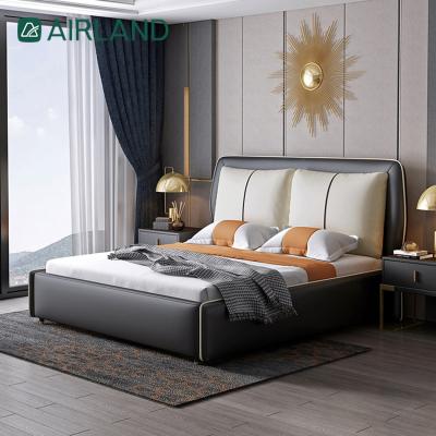 China (Other)Adjustable Hot Selling Custom Furniture Stainless Steel High End Indoor Titanium-Clad Leather Bed for sale