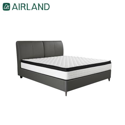 China High Quality Direct Selling High Quality Airland Custom Made Accessories Hardware Style Design Pine Leather Modern Queen Hotel Bed Frame for sale