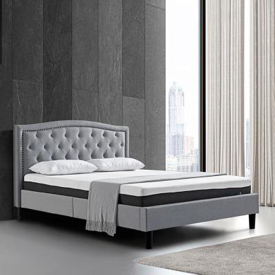 China Direct sales modern custom made bed frame bedroom style furniture high quality polyester fabric double bed for sale