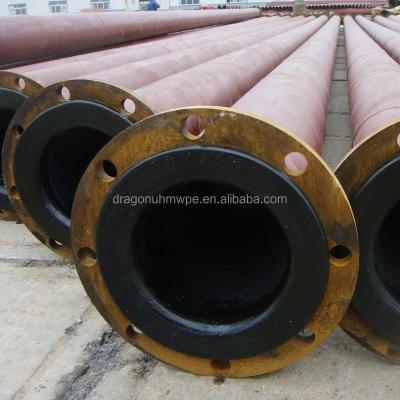 China Low Friction Loss Rubber Lined UHMW PE Lining Pipes Tailings Pipeline for sale