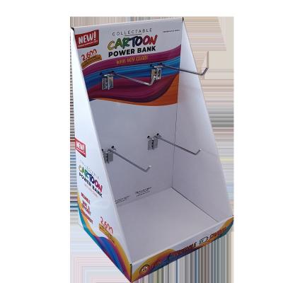 China Custom Recyclable Retail Ready Cardboard Box Packaging Display POS Paper Corrugated Hooks Box for sale