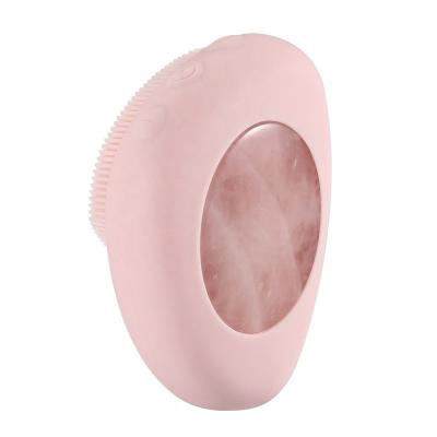 China Natural Rose Quartz Guasha Plate Jade Acne Treatment Jade Gua Sha Stone Panel Massage Face Massager Scrapers Tools For Face Neck Back Body for sale