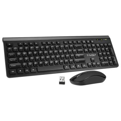 China TWOLF TF300 104 Waterproof Wireless Desktop Work Keyboard and Mouse Combo Keys 2.4GHz for Commercial Premises Personal Computer Set or for sale