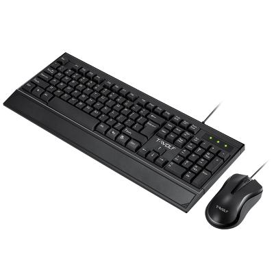 China Waterproof TF330 Wired USB Keyboard Mouse Combo and Optical Keyboard for Computer Business Office Work for sale