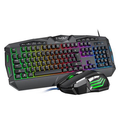 China Hot Selling 2022 Metal Combo 104 Key RGB Backlit Keyboard Mouse Combo Gaming Keyboard, 3600 DPI Mouse For PC Gamer for sale