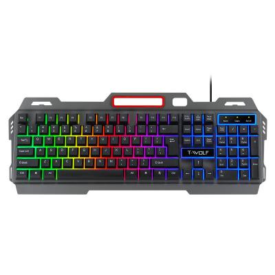 China Internet Keys TWOLF T16 Feeling USB Mechanical Keyboard Wired LED Backlight with Aluminum for Desktop PC Gaming for sale