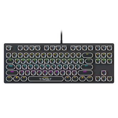 China New Instruments 2022 TWOLF T12 USB RGB Gaming Programming Keyboard Backlit Glowing Mechanical Keyboard Gaming Keyboard 104 Keys for sale