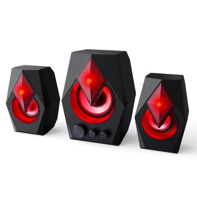 China Hot Selling Yes TWOLF S128 USB Portable Speakers 3.5mm Wired Colorful Light LED Mini Speakers for sale