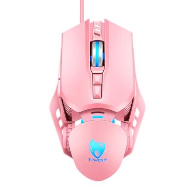 China Newest TWOLF Game Wired Mouse USB Macro Definition Wired Luminous Gaming Mice For PC Gamer for sale