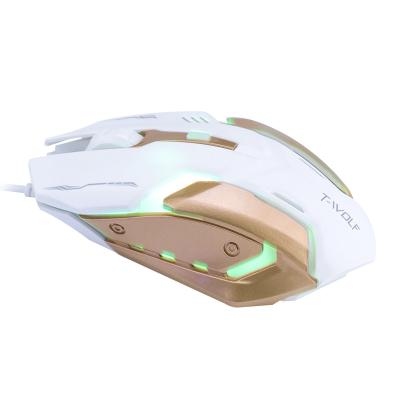 China Custom Game TWOLF Hot Selling Logo Gaming Mouse V13 Wired 4D 1200DPI 4D Mouse Colorful Light Gaming Mouse PC Mouse for sale