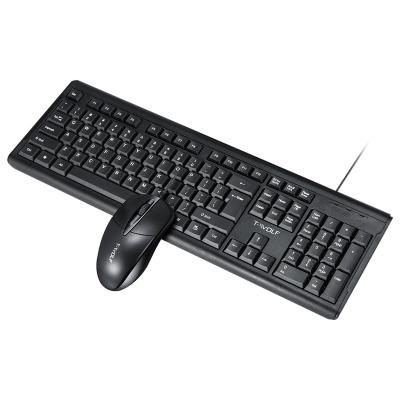 China Optical TWOLF TF500 wired combo keyboard and mouse, business premises 104 keys keyboard in computer destop factory direct sale for sale