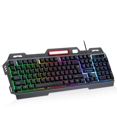 China USB Light Capacitive Keyboard Iron Plate Mechanical Gaming Keyboard Wolf T16 Thunder Touch Keyboard for sale