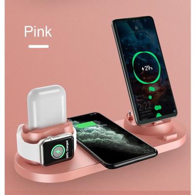 China 2021 Multifunctional New Design 15W Qi 6 in 1 Wireless Charger Stand Station for iPhone Samsung for sale