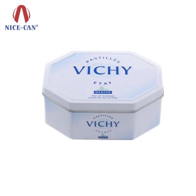 China Cosmetic Tins Custom Logo Cosmetic Metal Tins Special Octagonal Shaped Metal Tins for sale