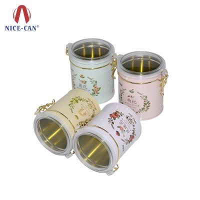 China Medlar/Chrysanthemum Tin Cans Around Coffee Customized Tin Box Set Medlar Chrysanthemum Tin Cans Round for sale