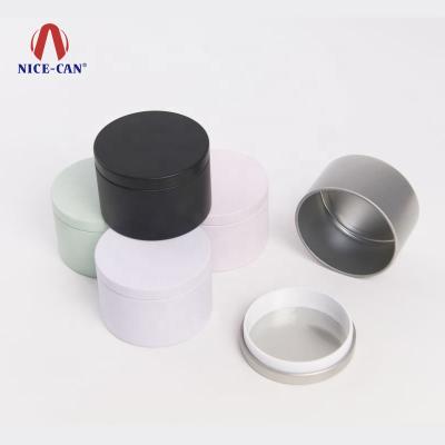 China Recycled Materials Food Grade Seamless Recycling Small Round Stainless Metal Tin Box Tin Box For Candle Candy for sale