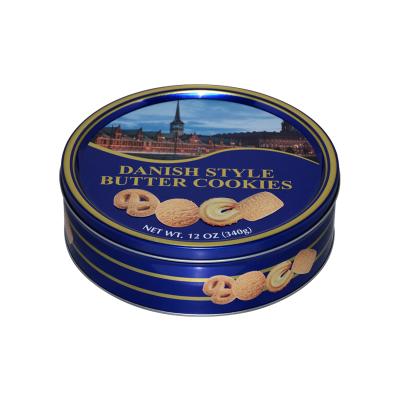 China Wholesale Custom Cheap Round Metal Biscuit Box Christmas Gift Biscuit Cookie Tin Box Tinplate Metal Cookie Packaging Box for sale