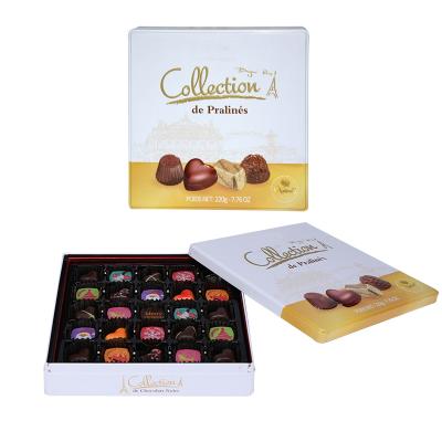 China Exquisite Chocolate Gift Box Custom Recycled Exquisite Metal Chocolate Gift Box Chocolate Packaging Tin Box for sale