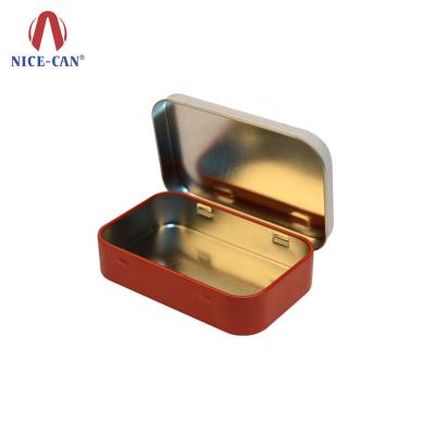 China Wholesale Custom Empty Candy Tin Box Gift Chocolate Puff Mint Packaging Tin Box Rectaangle Metal Candy Tin Box With Hinged Lid for sale