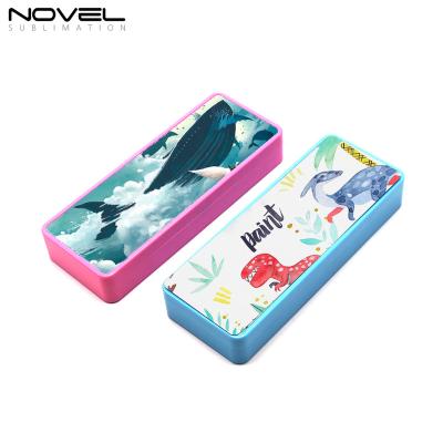 China Home Office School Custom Blank Rectangle Sublimation Plastic Pencil Case Holder for sale