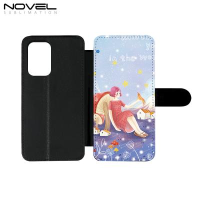 China Custom Shockproof White PU Leather Flip Cover Sublimation Wallet Phone Case For Samsung A33 5G for sale