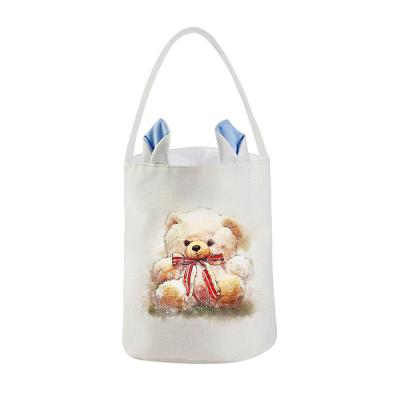 China Promotion Festival Bags Sublimation Blank Easter Bunny Ear Cotton Hemp Gift Eco - Friendly Bag for sale