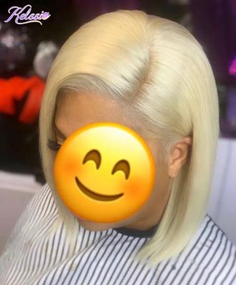 China Wholesale Front 613 Honey Blonde Bob Wig, HD Short Bob Full Lace Human Hair Wig, Transparent Lace Front Lace Front Wig Silky Straight Hair 613 for sale