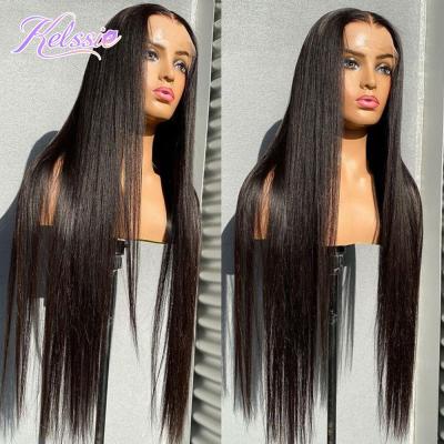 China Silky Straight Wave Cheap Pre Plucked Glueless Hd Human Lace Front Wig, Pre Plucked Raw Lace Front Wig, Unprocess Real Virgin Hair Raw Virgin Wig for sale