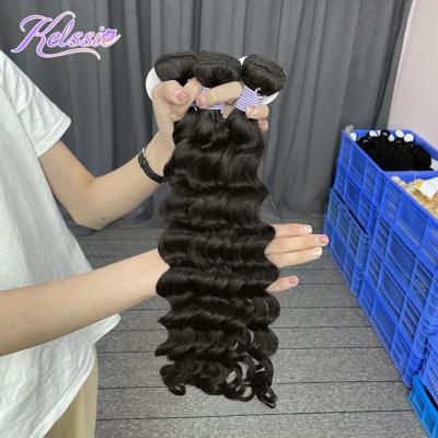 China Wholesale Loose Wave Double Wave Hair 100% Loose Pulled Bundle for sale