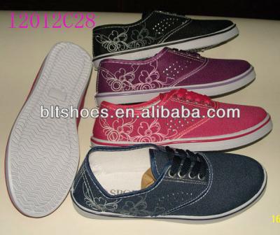 China PVC Lady / Injection Female Casual Low Cut Canvas Shoes for sale