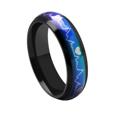 China FASHIONABLE Couple ECG Jewelry Stainless Steel Pair Ring for sale