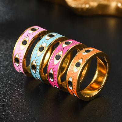 China FASHIONABLE European and American Hip Hop Stainless Steel Oil Drip Watches Gold Plated Ring for sale