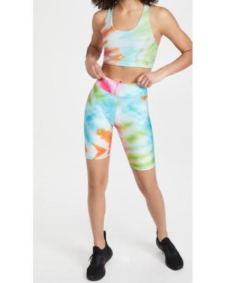 China Wholesale Customized Wholesale Summer Women Tie Dye High Quality Yoga Wear Women's High Waist Fitness Underpants for sale