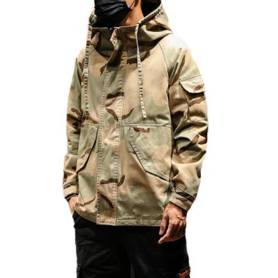 China Viable Wholesale New Arrival Fashion Men's Military Overall Jacket Camouflage Hooded Anoraks for sale