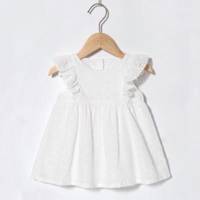 China Viable Wholesale Sheer White Thin Casual Baby Cotton Sundress Baby Dress for sale