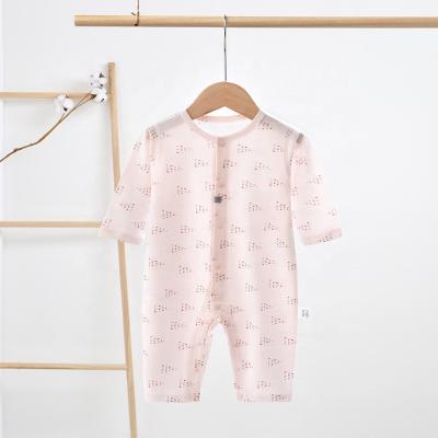 China Customized Breathable Ribbed 100% Infant Baby Romper High Quality Cotton Sleepwear Jumpsuit for sale